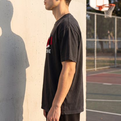 Verrado Graphic Tee side view showing drop shoulder fit