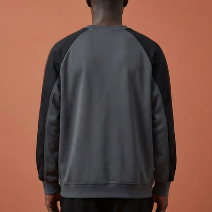 Tavish Stitch Crewneck gray, back view on model